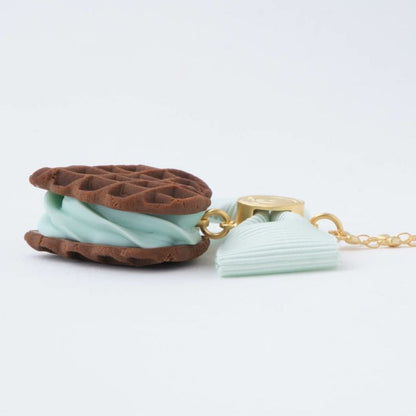 Mint Chocolate Waffle Necklace