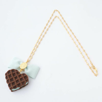 Mint Chocolate Waffle Necklace