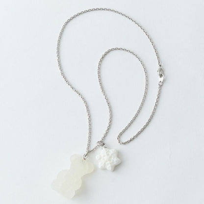 Teddy Bear and Snow Gummy Necklace