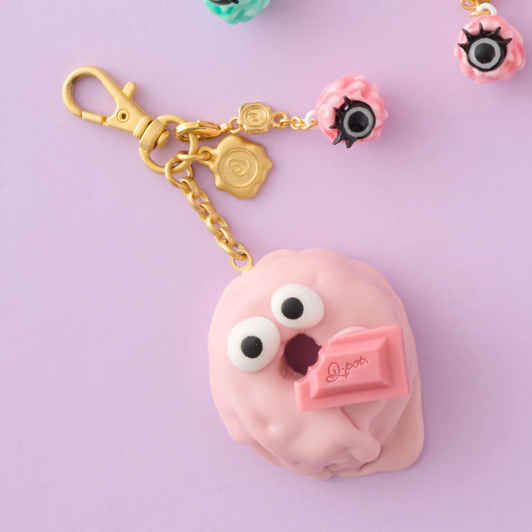 Strawberry Melty Monster Doughnut Bag Charm - Pink