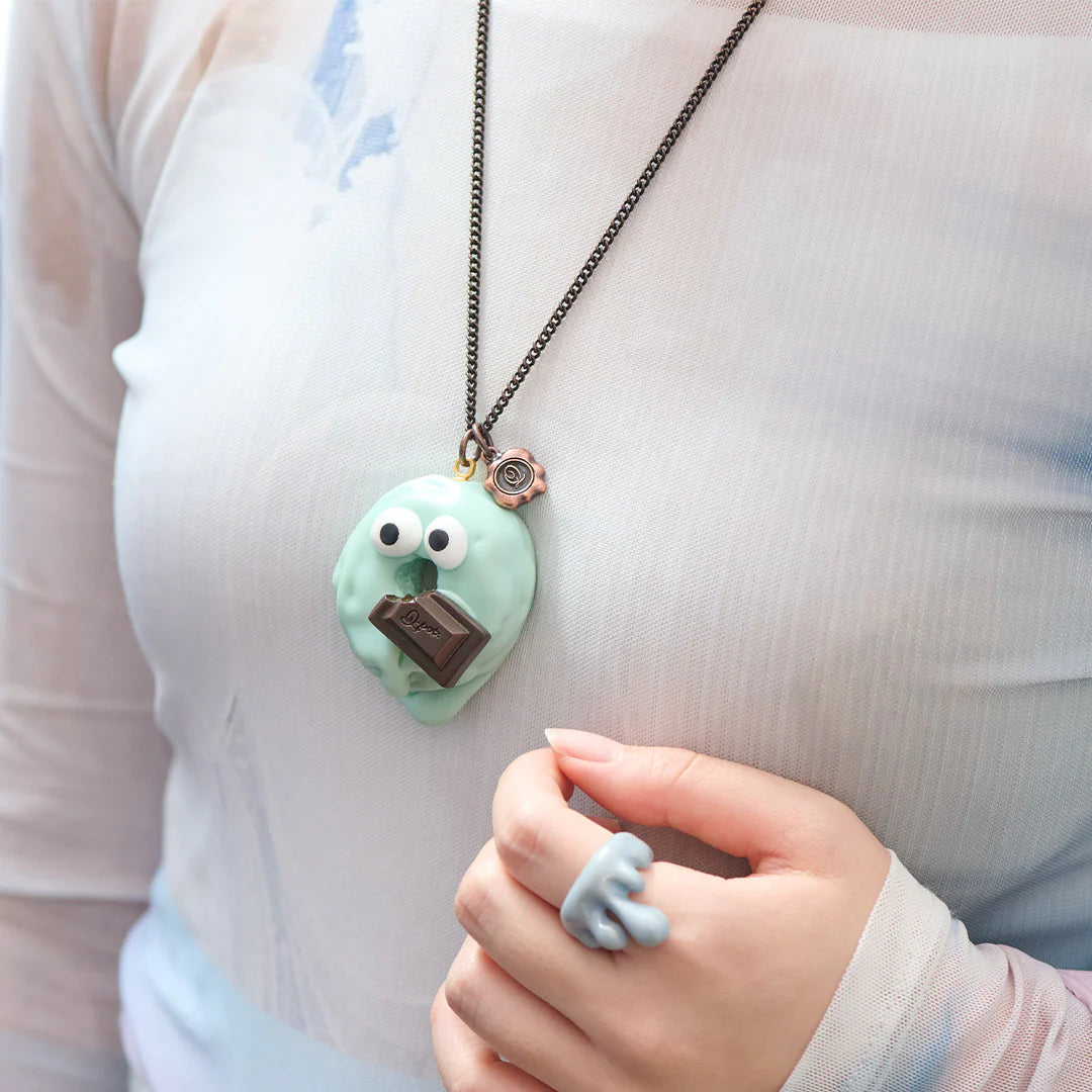 Melty Monster Doughnut Necklace - Mint