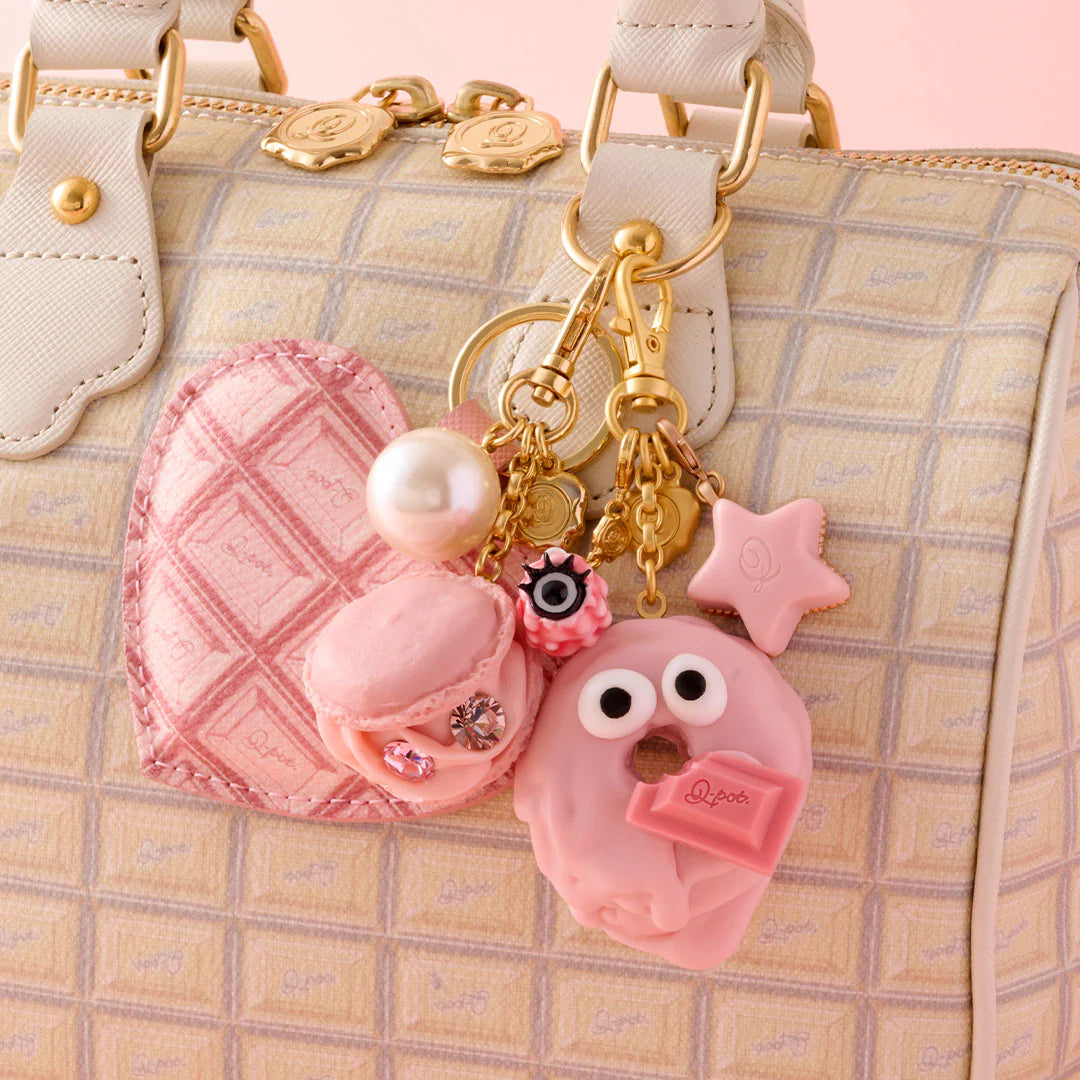 Strawberry Melty Monster Doughnut Bag Charm - Pink