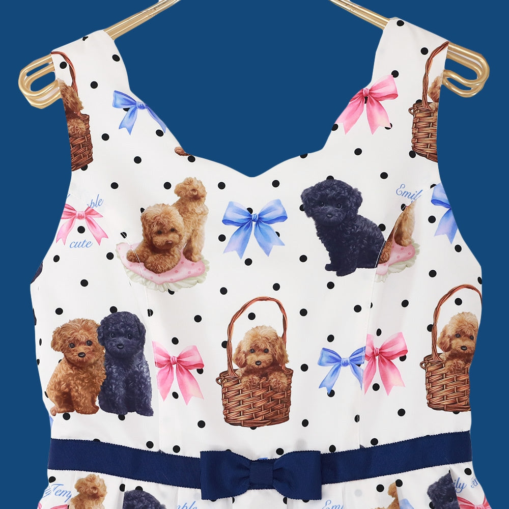 toy poodle sleeveless dress