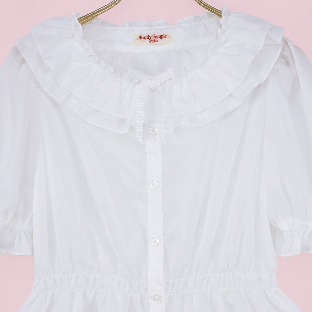 frill shirring blouse