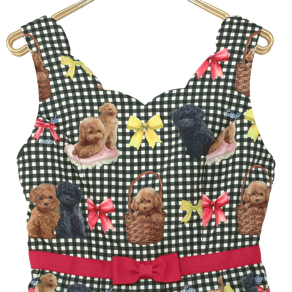 toy poodle sleeveless dress