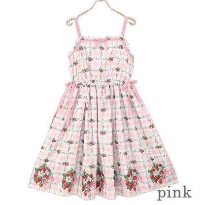 Strawberry Check Camisole Dress