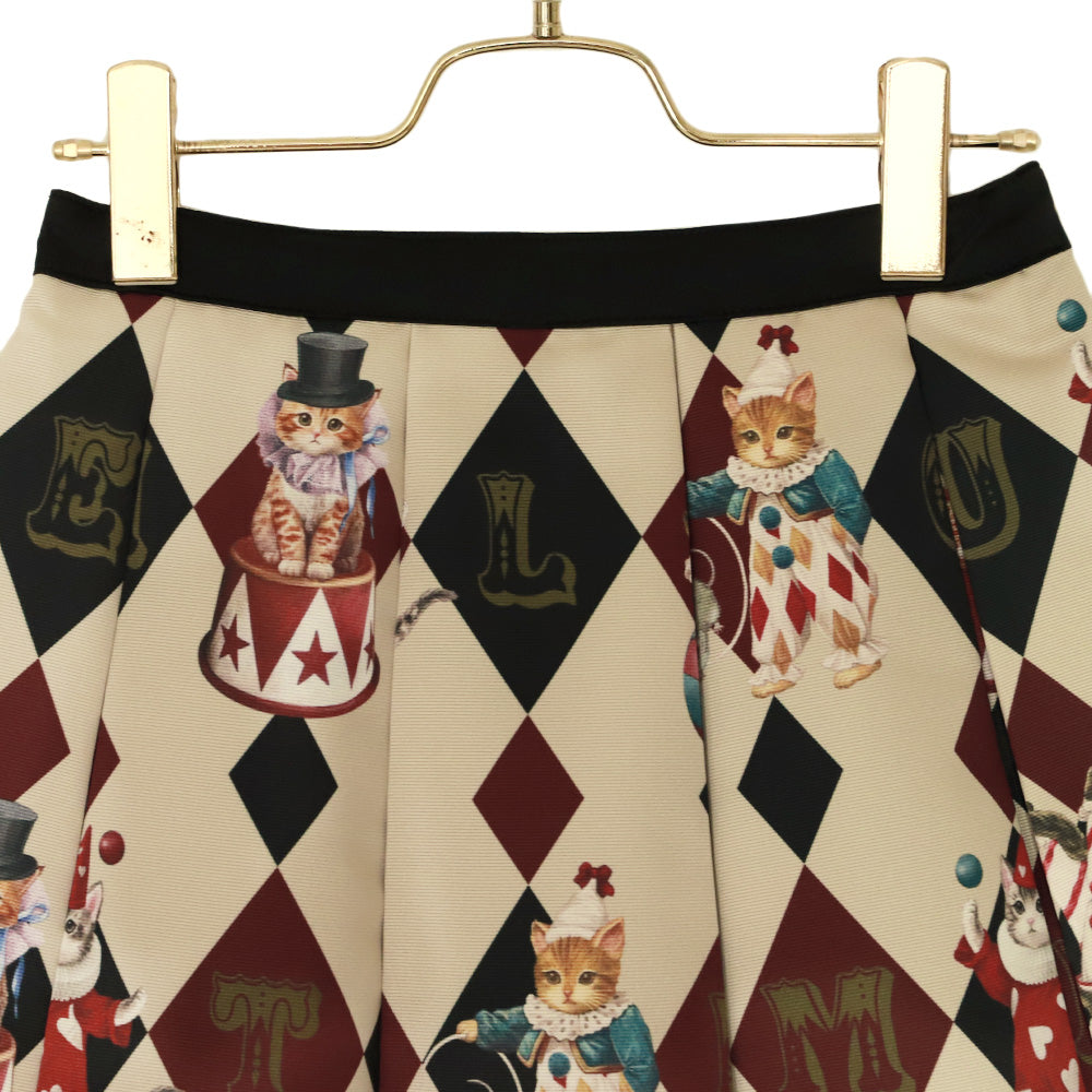 circus cats pleats skirt