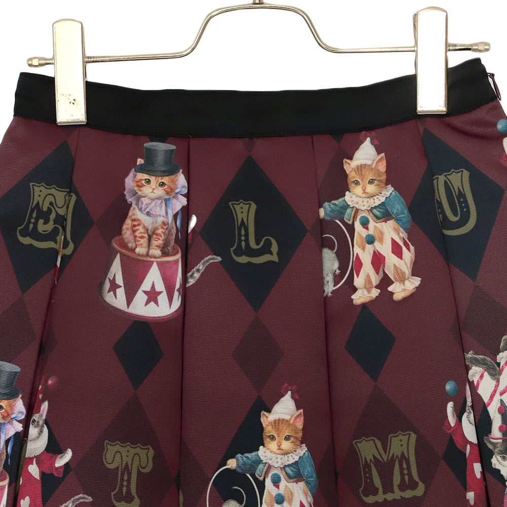 circus cats pleats skirt