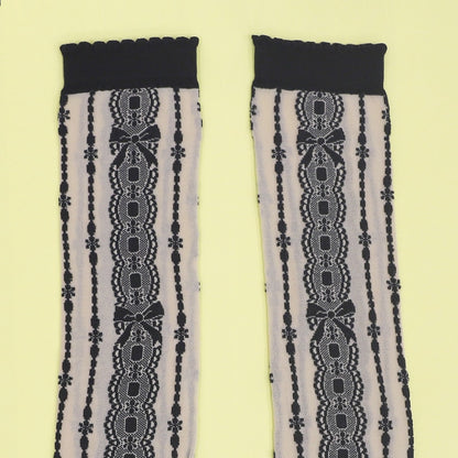 Tripe Lace Knee Socks