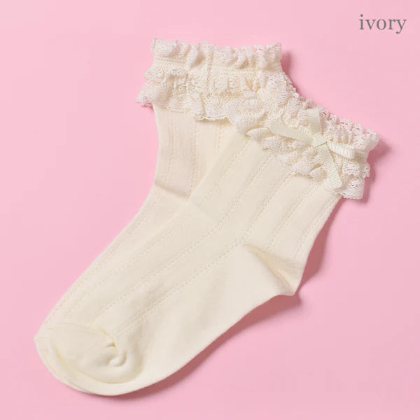 petite bon lace crew socks