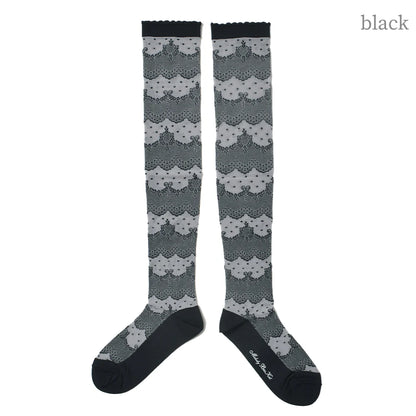 Dot Lace Border Knee High Socks