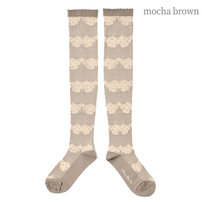 Dot Lace Border Knee High Socks