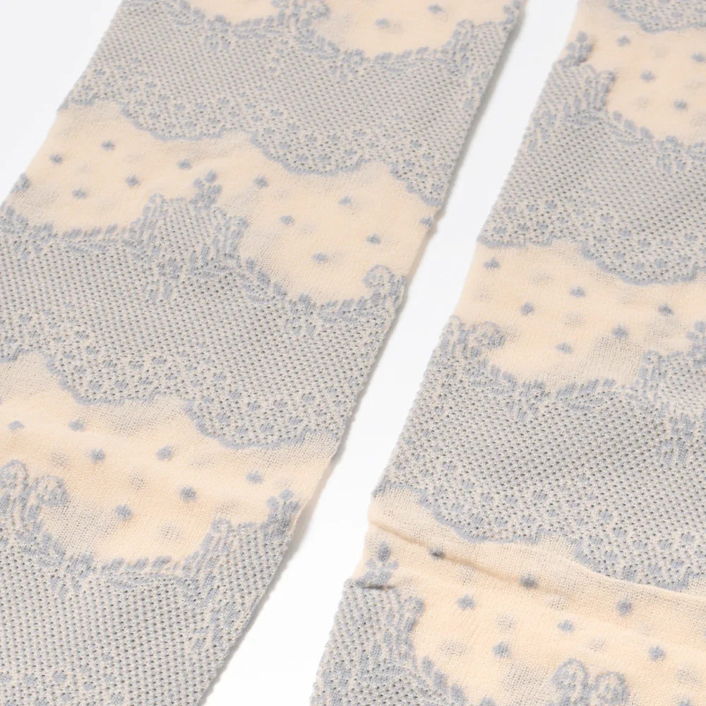 dot lace border knee high socks