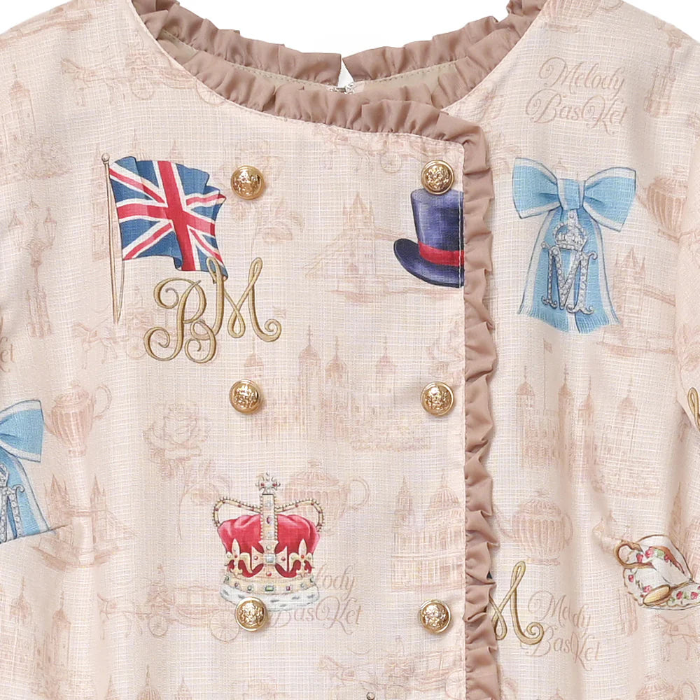 British Lady Double Button Dress