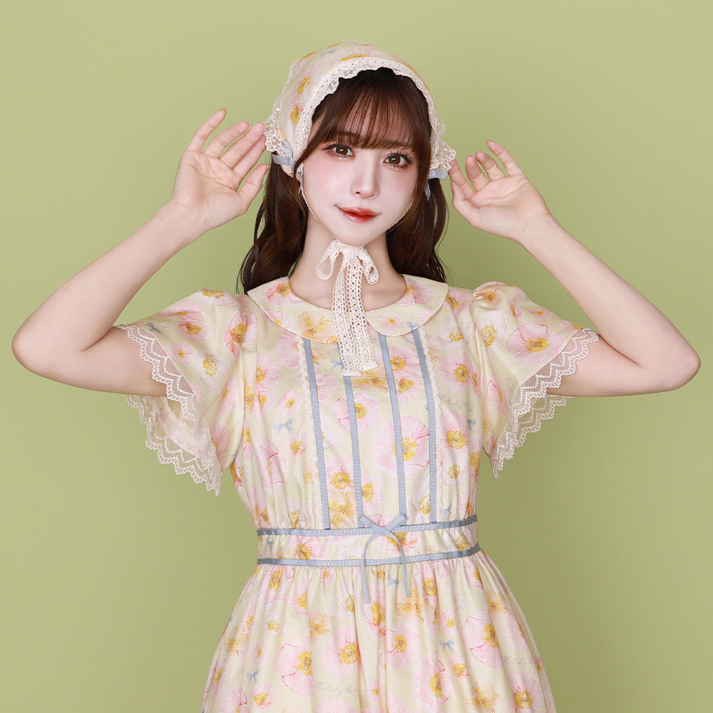 blooming poppy ribbon line dress