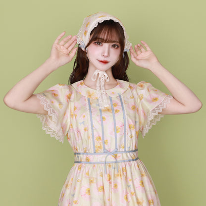 Blooming Poppy Ribbon Line Dress