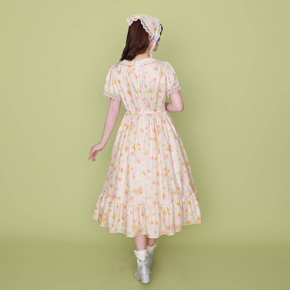 blooming poppy ribbon line dress