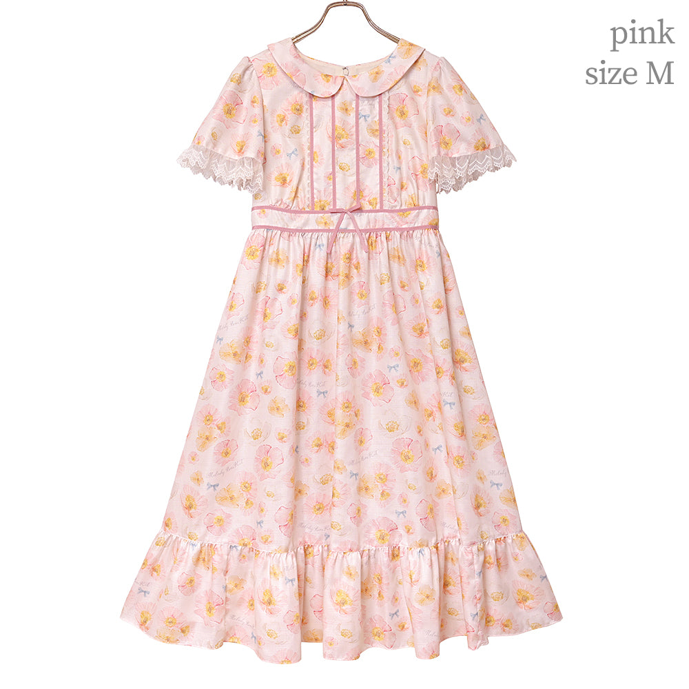 blooming poppy ribbon line dress