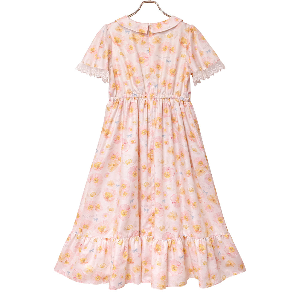 blooming poppy ribbon line dress