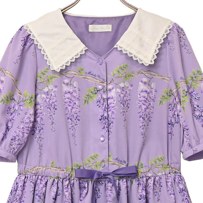 Wisteria flower sailor collar dress