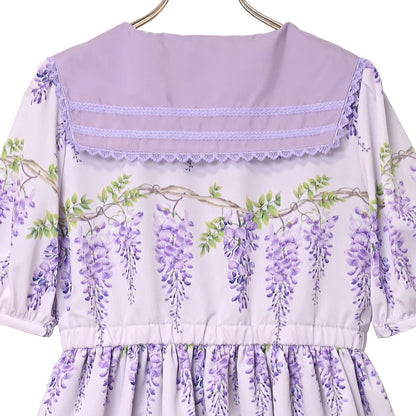 Wisteria flower sailor collar dress