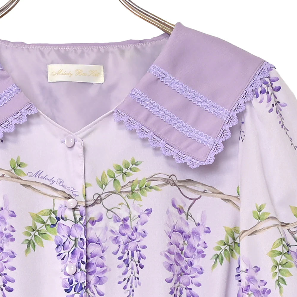 wisteria flower sailor collar dress