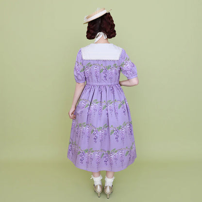 Wisteria flower sailor collar dress