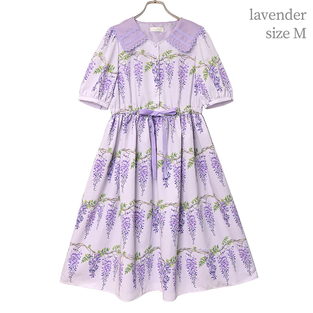 wisteria flower sailor collar dress