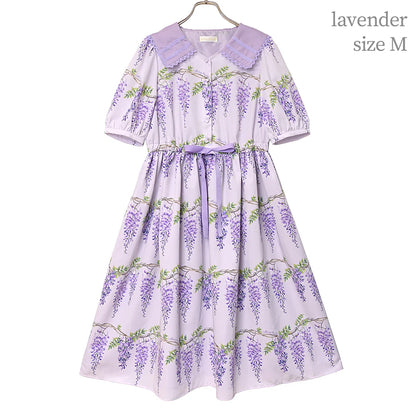 Wisteria flower sailor collar dress