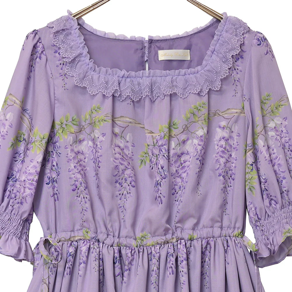 wisteria flower tiered dress