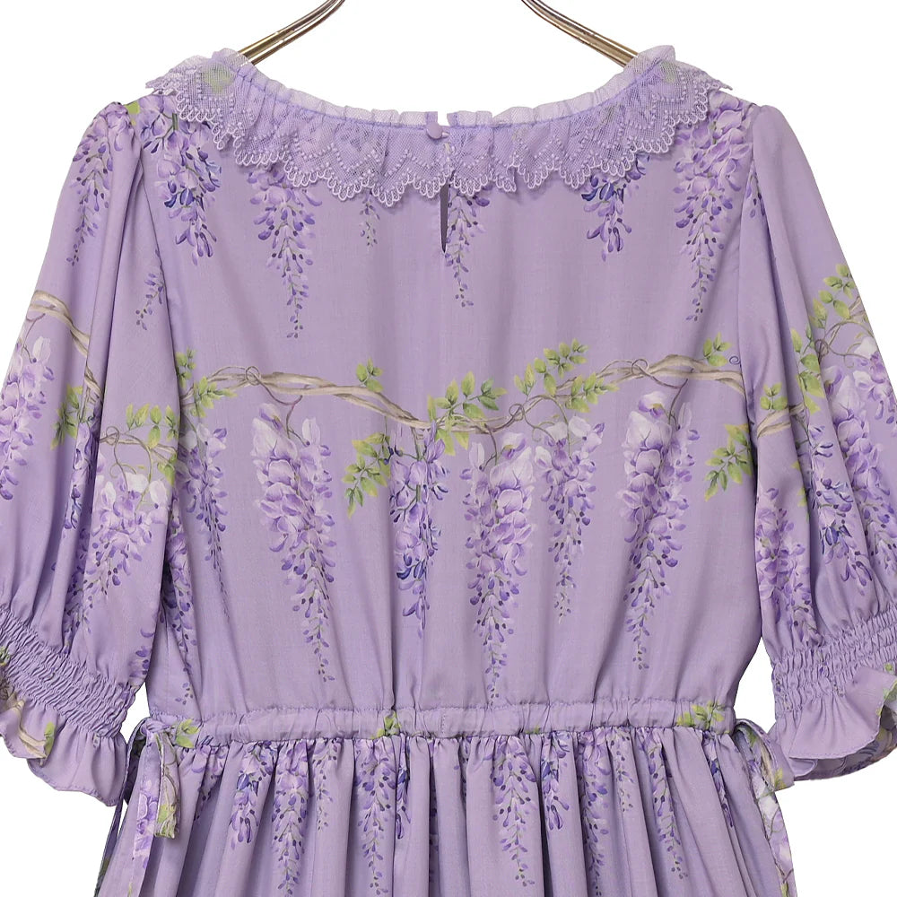 wisteria flower tiered dress