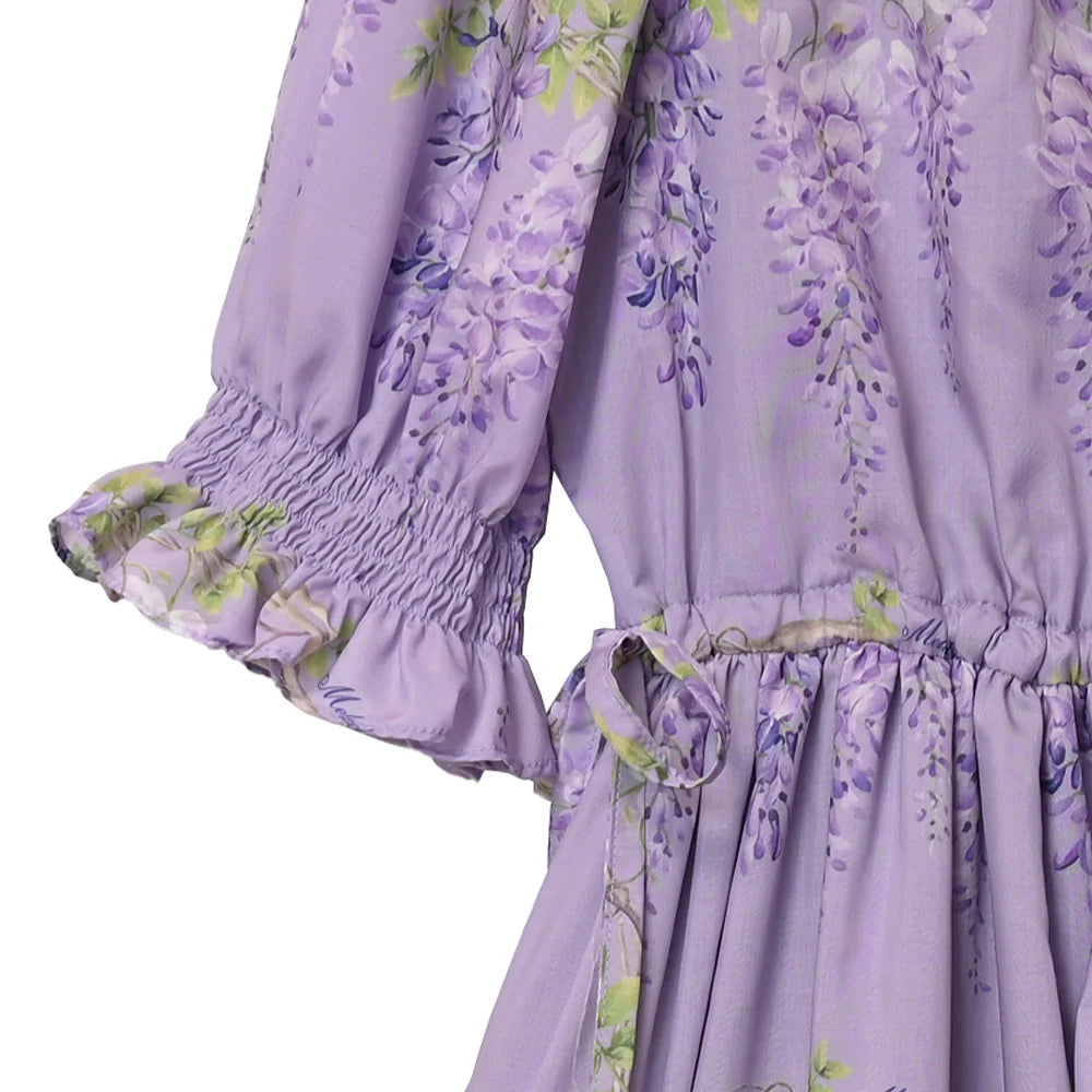 wisteria flower tiered dress