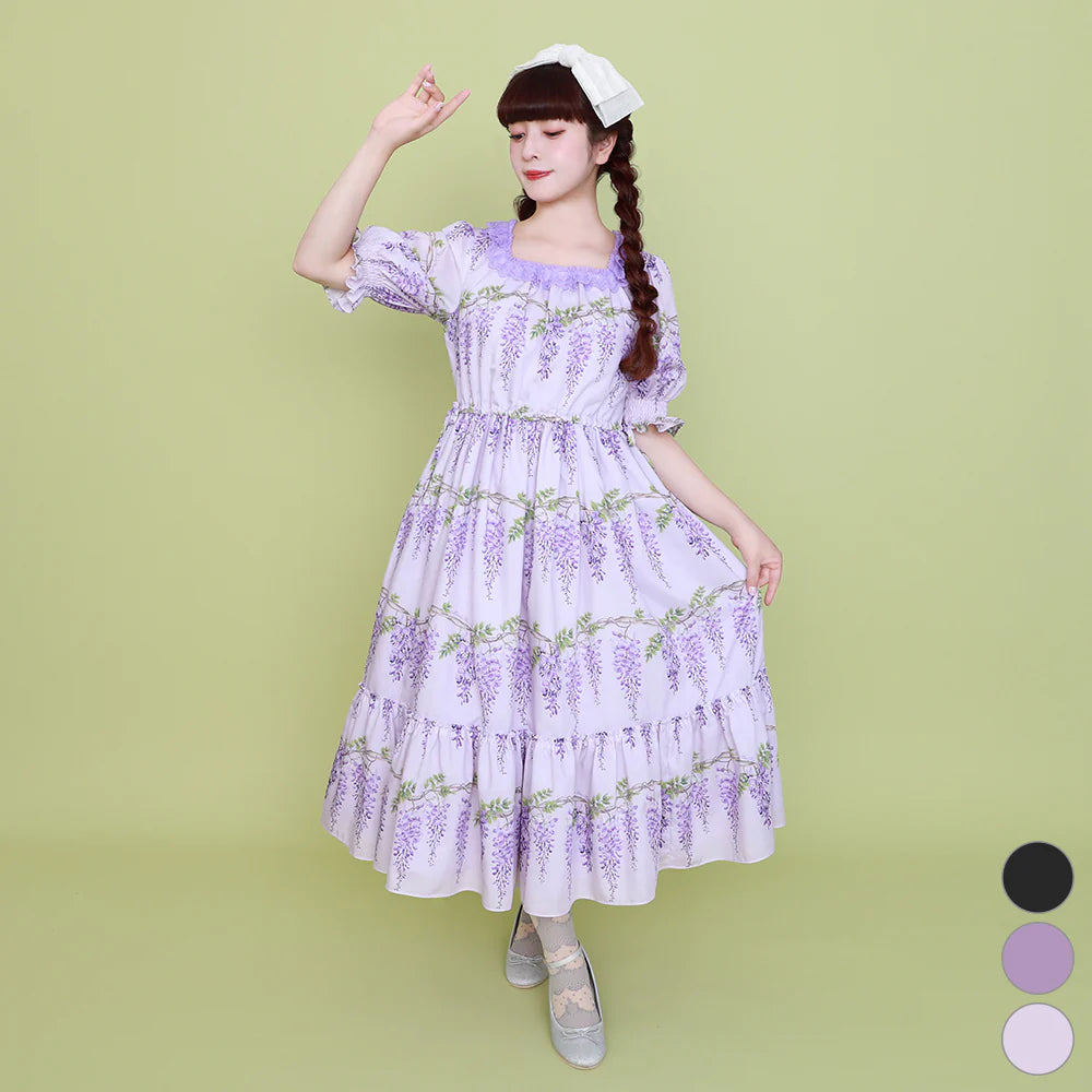 wisteria flower tiered dress