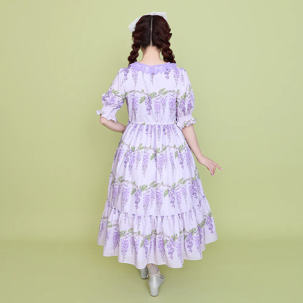 wisteria flower tiered dress