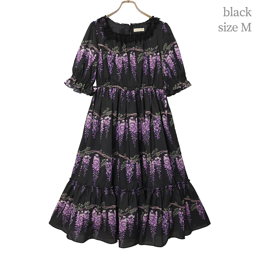 wisteria flower tiered dress