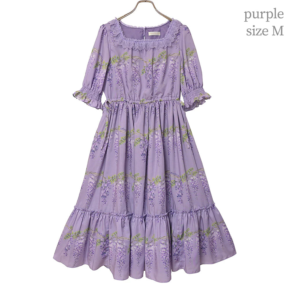 wisteria flower tiered dress