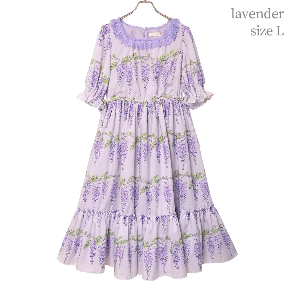 wisteria flower tiered dress