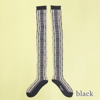 Tripe Lace Knee Socks