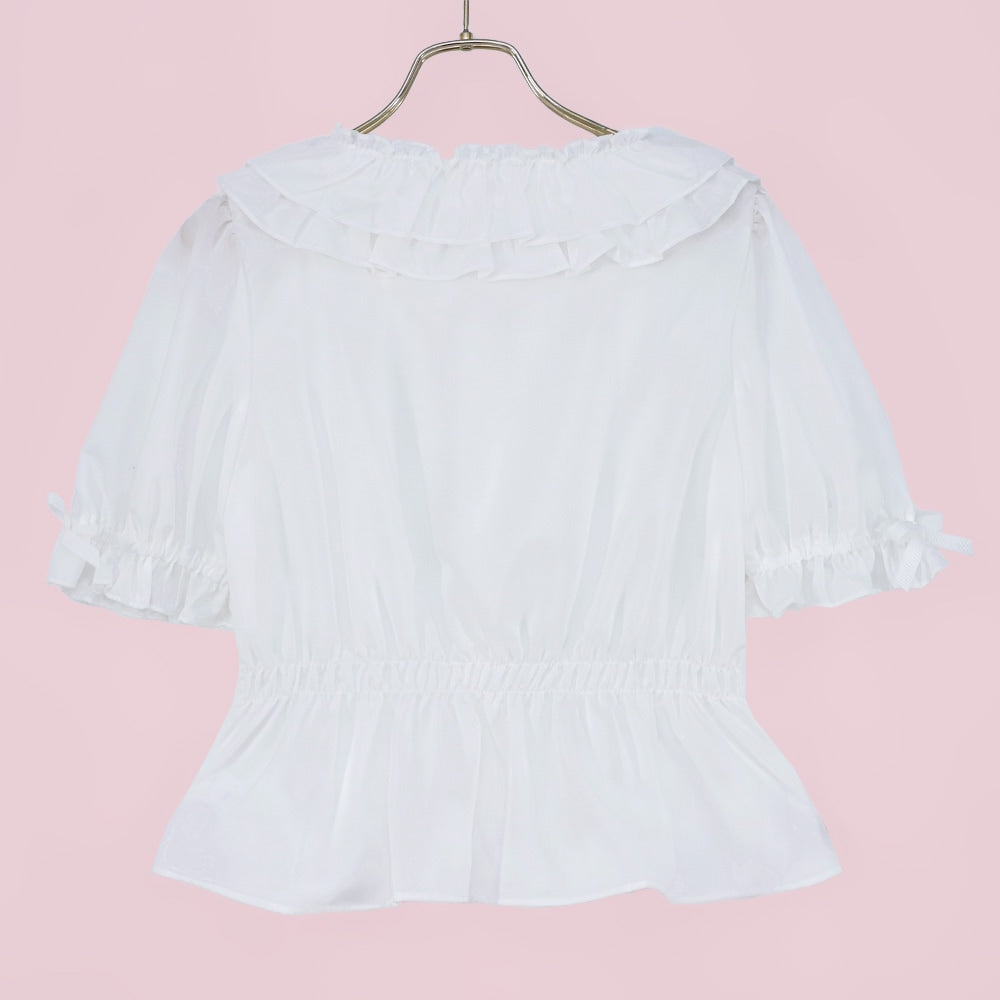 frill shirring blouse