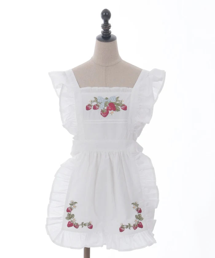 classic berry embroidery apron