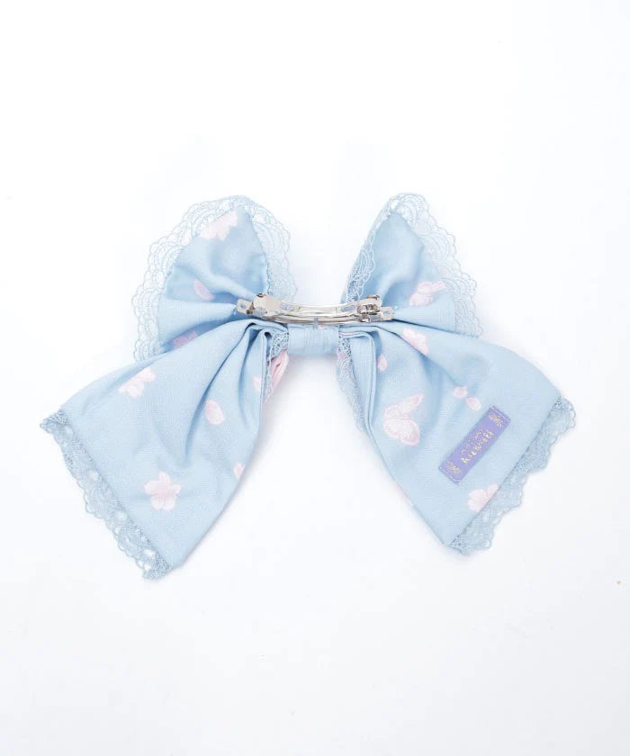 sakura pattern ribbon barrette clip