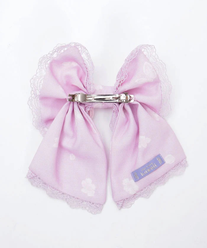 sakura pattern ribbon barrette clip