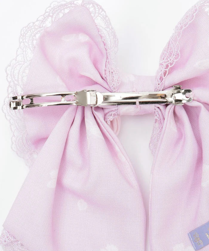 sakura pattern ribbon barrette clip