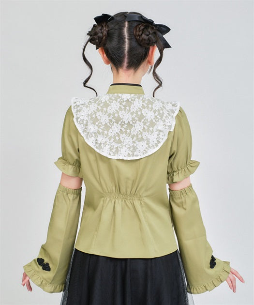 Chinese Button Blouse With Arm Covers