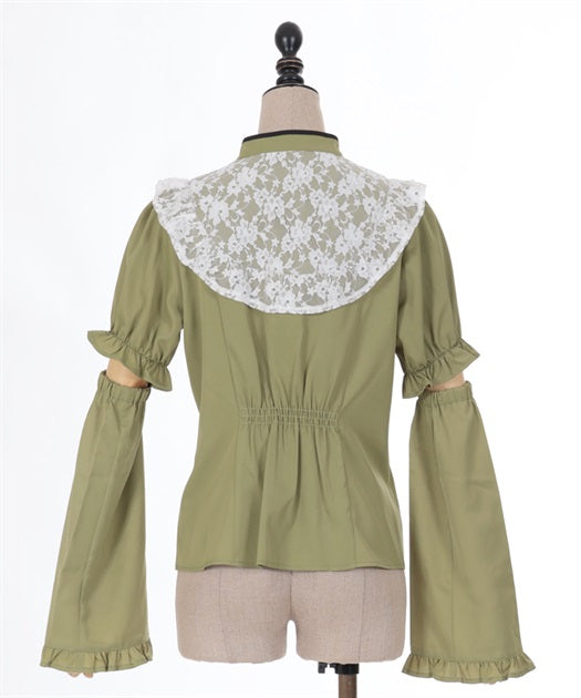 Chinese Button Blouse With Arm Covers