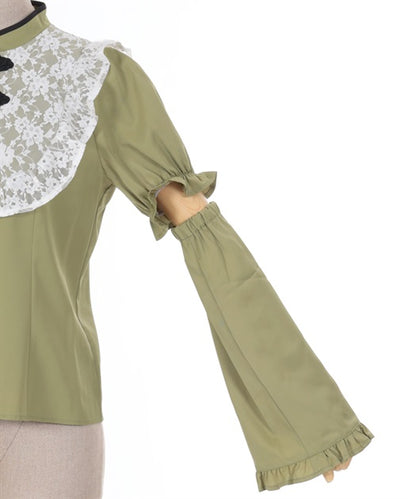 Chinese Button Blouse With Arm Covers