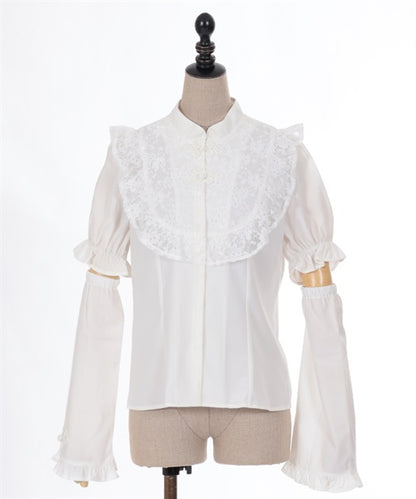 Chinese Button Blouse With Arm Covers