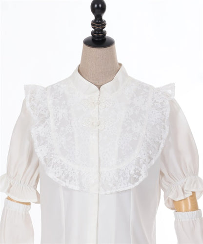 Chinese Button Blouse With Arm Covers