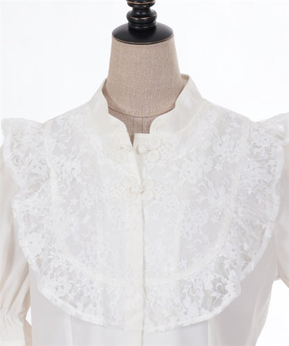 Chinese Button Blouse With Arm Covers