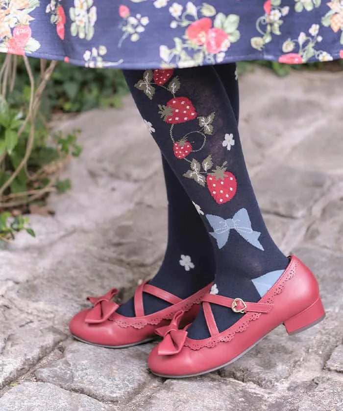 strawberry pattern over-knee socks